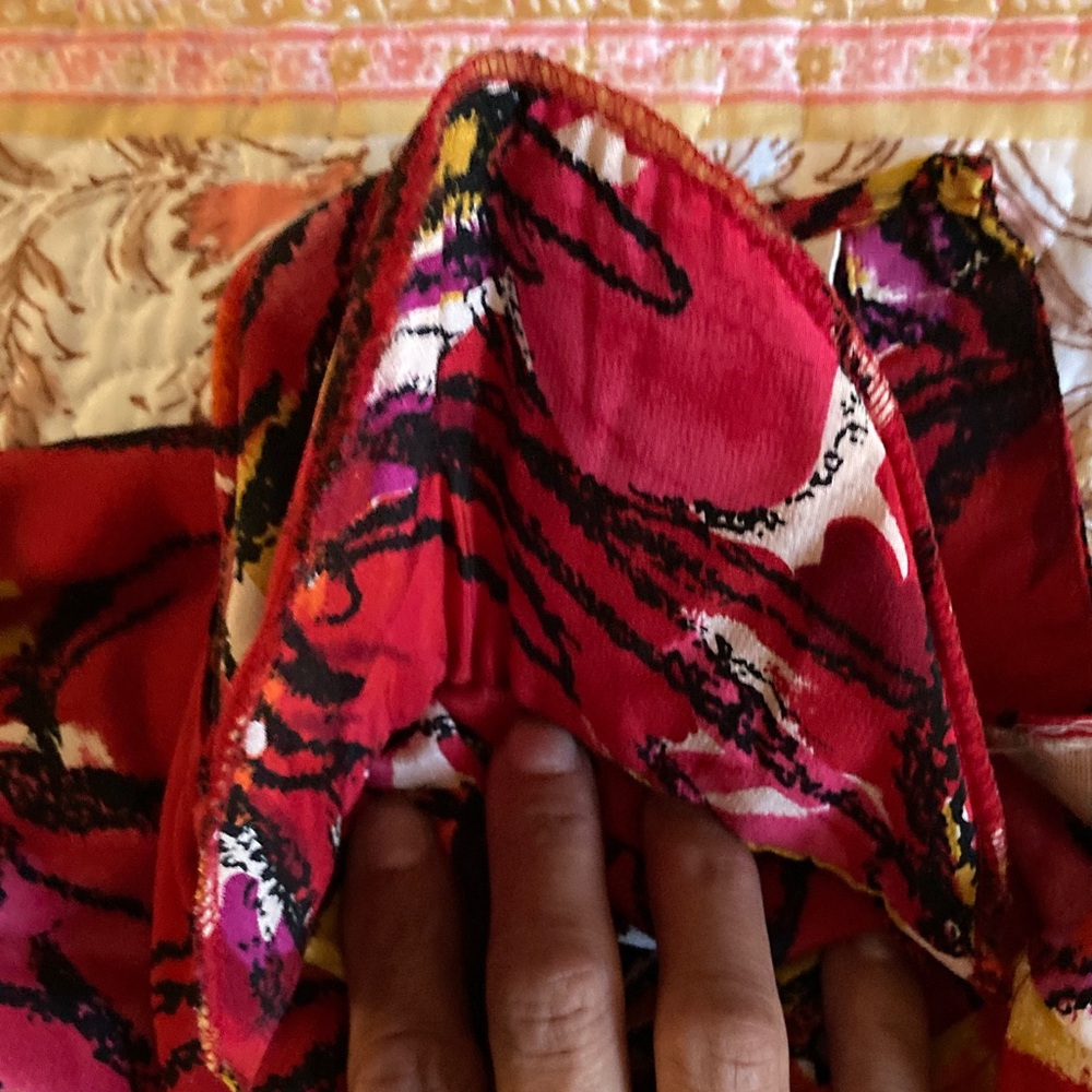 Vibrant Floral Blouse - Red and Yellow - Picture 6 of 8